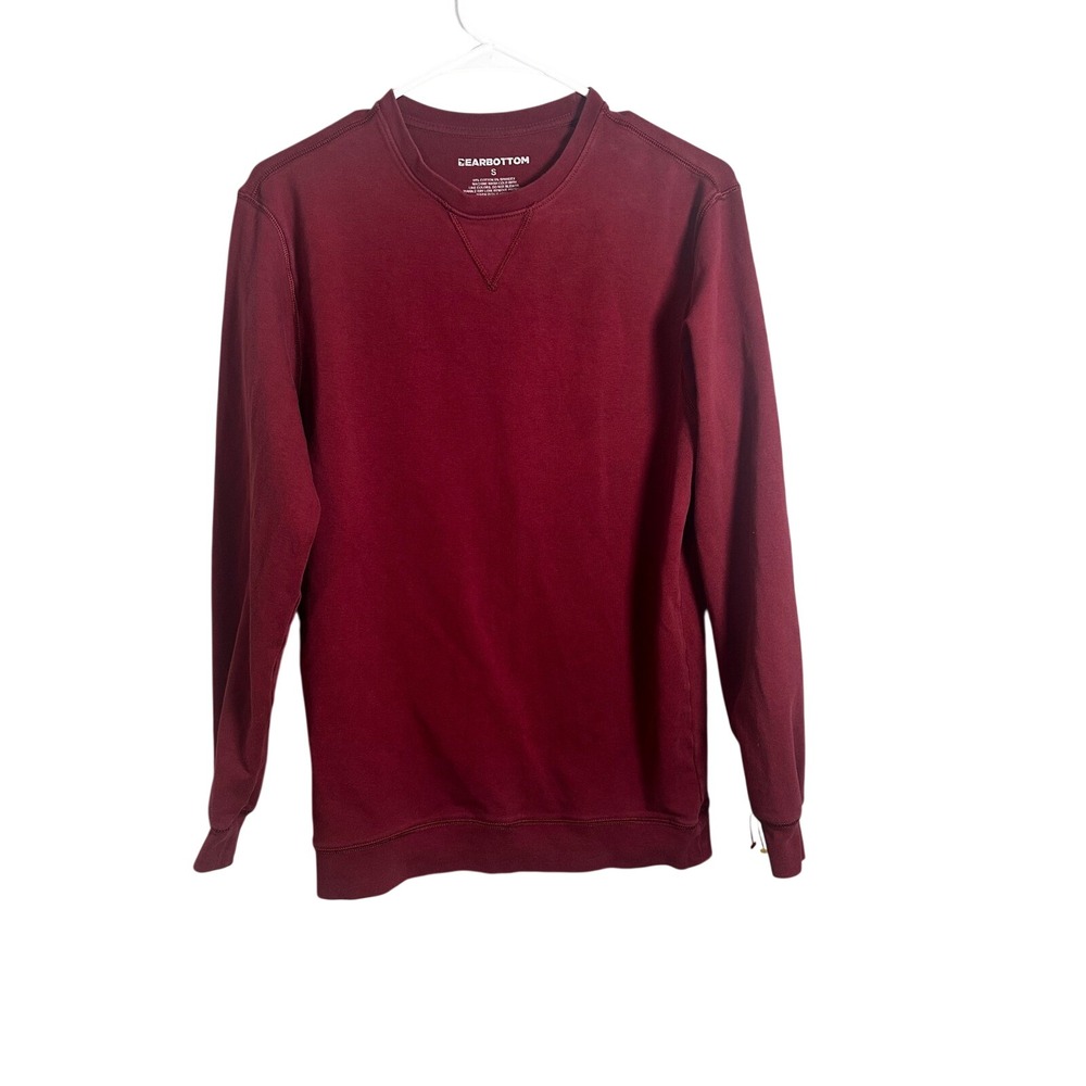Bearbottom Mens Crewneck Sweatshirt Burgundy Maroon Cotton Stretch Size Small